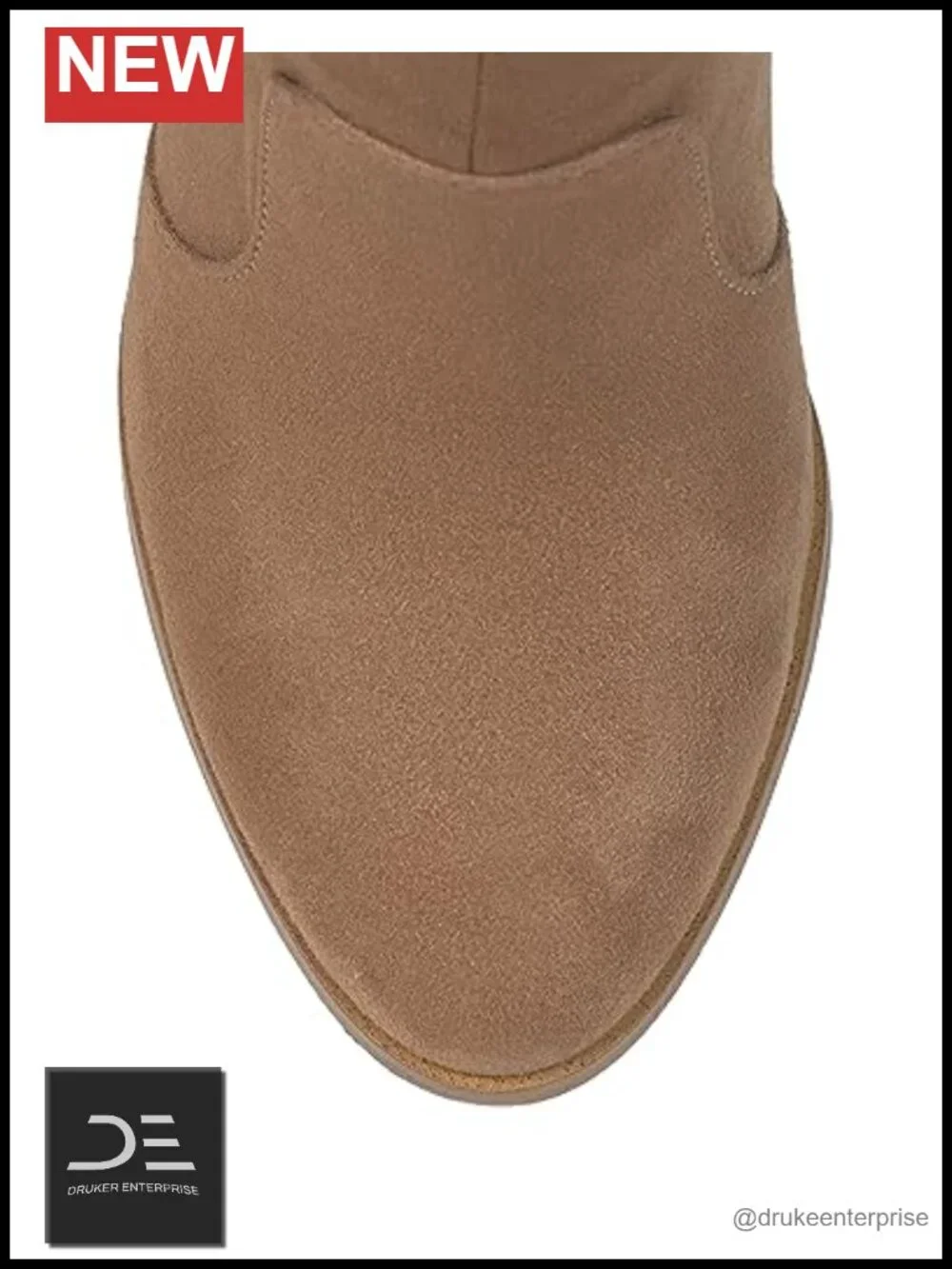 Faux Suede Over-the-Knee Block Heel Boots with Inner Zip